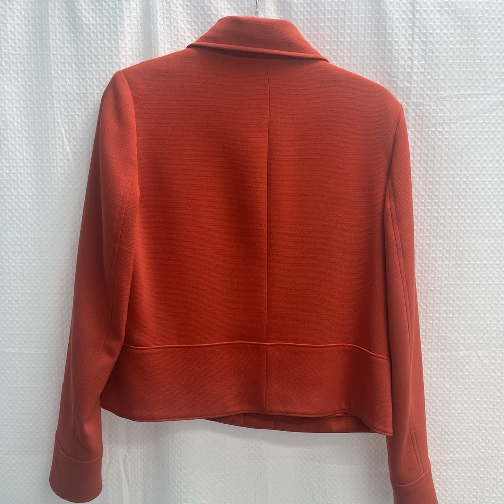 Banana Republic Pumpkin Orange Women's Moto Jacket Size 6 Office Chic Autumn - Picture 4 of 6